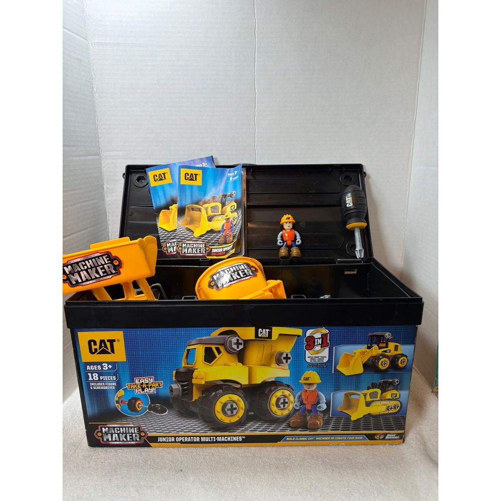 CAT Machine Maker Junior Operator Multi-Machines Kids 3-in-1 Toy Set w Orig Box
